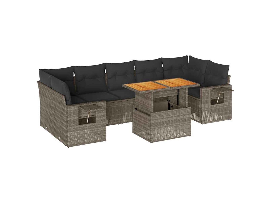 Maison Exclusive - Set De Sofás De Jardín Y Cojines 8 Piezas Ratán Sintético Gris