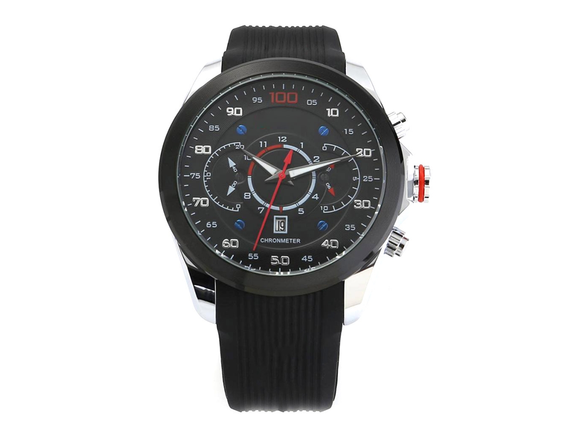 Reloj De Cuarzo Impermeable De Moda Para Hombres Con Correa De Silicona Blanca Y Negra