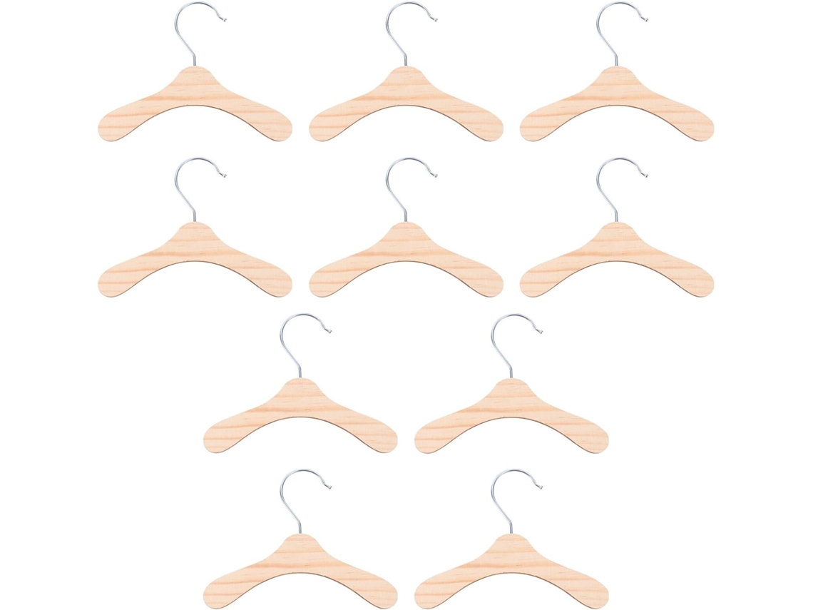 Juego De 10 Perchas De Madera Y Acero Inoxidable Para Ropa De Perro.
