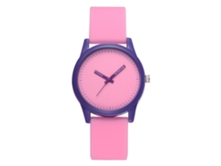 Relógio De Pulso De Quartzo Natalino Fashion Com Pulseira De Couro Pu Para Mulher (rosa)