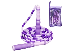 1 Corda De Pular Soft Pattern Com Contas De Bambu Sem Emaranhar Para Fitness + Sacola De Armazenamento Roxa