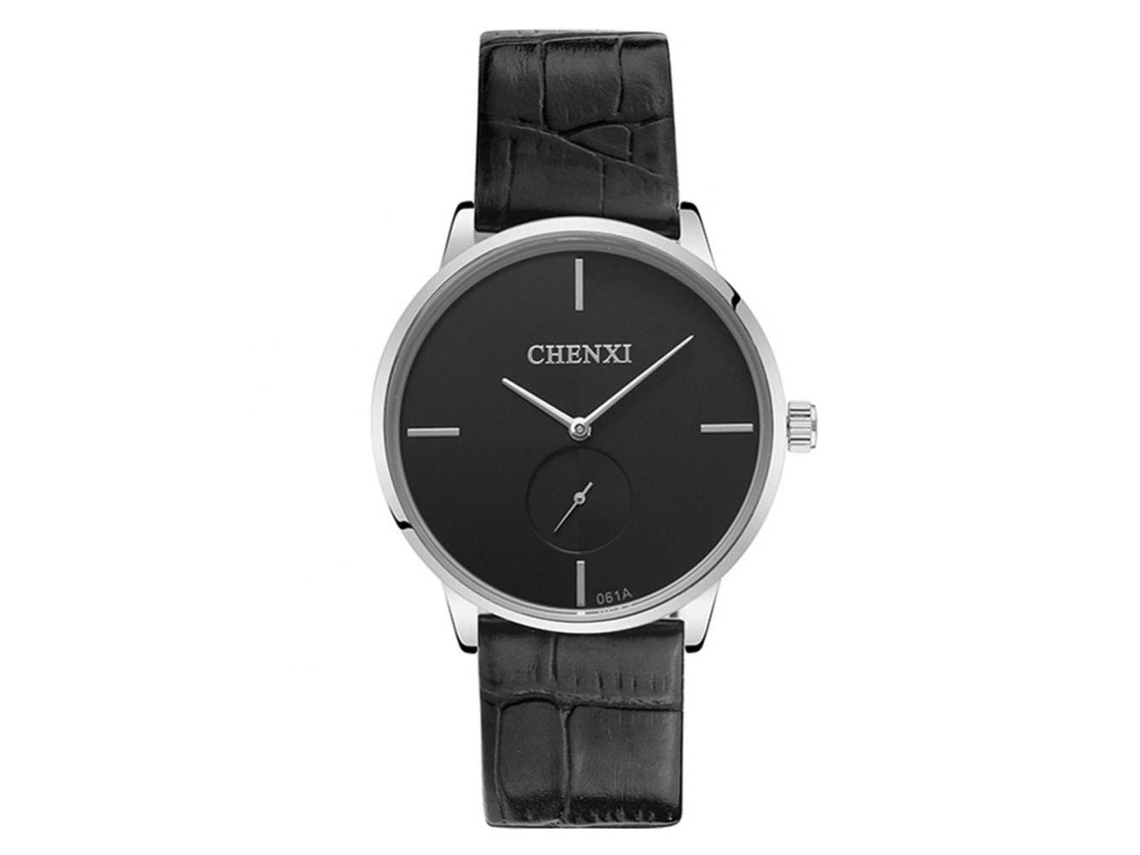 Reloj De Pulsera Ultradelgado Para Estudiantes Con Correa De Pu, Cuarzo Negro Moderno