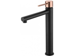 Grifo de lavabo Mice con caño alto de laton Color Negro Mate y Oro Rosa MICE COLLECTION