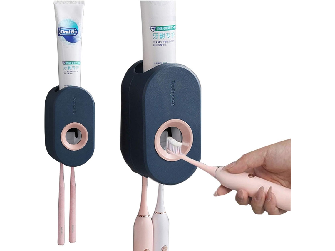 VVJIJILLY Suporte De Escova De Dentes 2 Em 1, Dispensador De Pasta, Sem Mãos, Montado Na Parede, Para Crianças E Escova Elétrica.