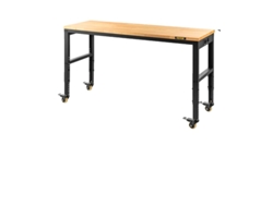 Banco de trabajo, capacidad de carga de 900 kg, superficie de madera de roble, 61 x 20 pulgadas con rueda OEM