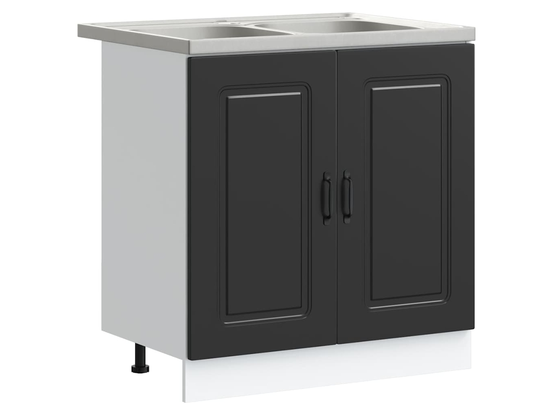 Mueble De Cocina Con Puerta Kalmar Negro 80 X 46 X 81,5 Cm