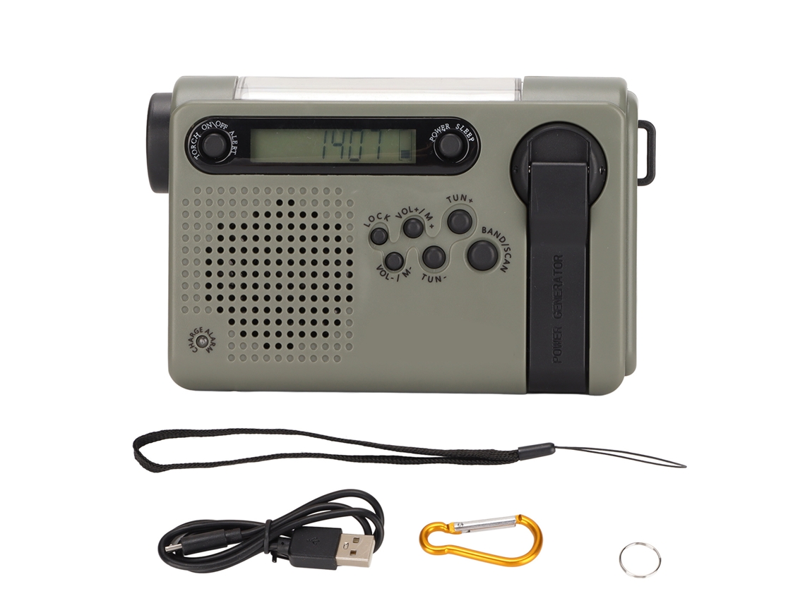 Radio De Emergencia Con Carga Solar, Banda Completa, Meteorológico, Fm Am, Linterna Portátil