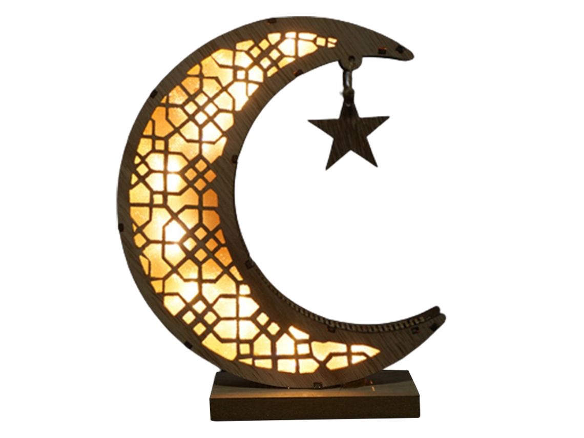 Lámpara Nocturna Led Decorativa De Madera Para Ramadán, Ideal Para Decoración Islámica.