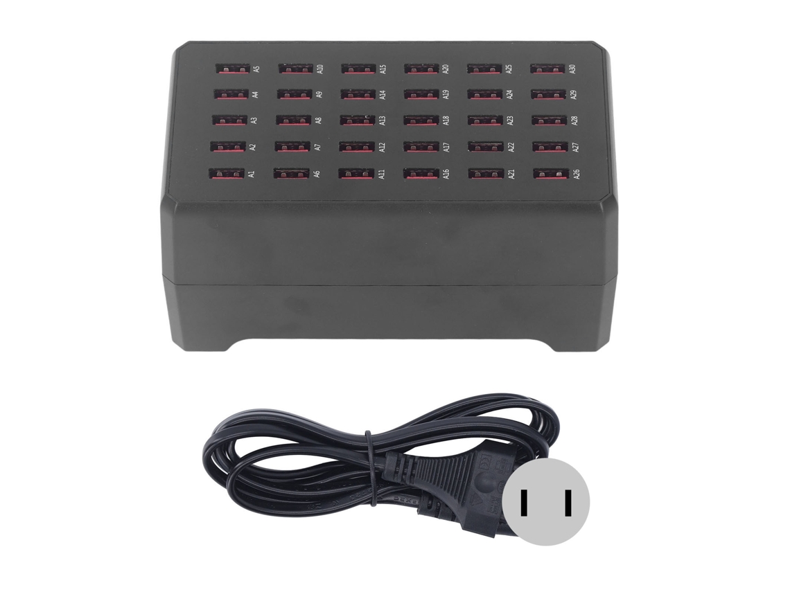 Concentrador De Carga Usb De 30 Puertos Con Carga Rápida De Alta Velocidad Para Teléfonos Móviles Y Auriculares, Enchufe Estadounidense, 100-240 V.