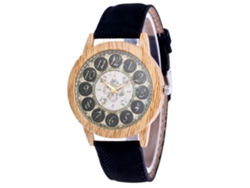 Reloj De Pulsera Unisex Zhoulianfa, Diseño Antiguo, Correa De Mezclilla Negra.
