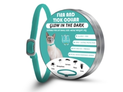 Collar Antipulgas Verde Turquesa Para Gatos | 8 Meses De Protección, Brilla En La Oscuridad