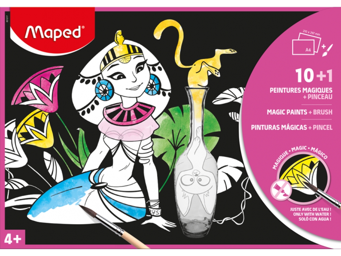 Libro para colorear Magic Water - 10 dibujos + 1 pincel mapeado