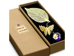 2026rebe-marcador De Libros De Hoja De Metal Linjou Mariposa Regalo Único (dorado.púrpura)