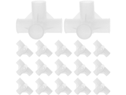 Paquete 50 Conectores Armario Cuatro Plástico Blanco 16 Expansión Flexible Reutilizable Accesorios Espacios