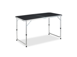 Relaxdays Mesa Plegable Camping, Para 6 Personas, Aluminio Y Mdf, Ligera, Altura Regulable, 120 X 60 Cm, Plateado Y Gris