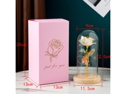 Flor de rosa artificial con luces LED, regalo Gold Galaxy