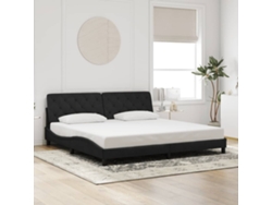 Estructura Cama Sin Colchón Terciopelo Negro 200x200 Cm