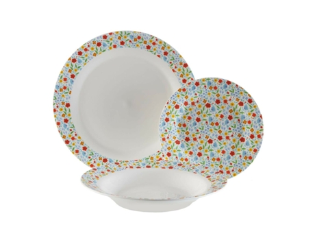 Set de Vajilla VERSA Flandes (Porcelana - Flores - 18 Piezas)