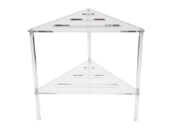 Soporte de ducha de esquina acrílico, 2 niveles
