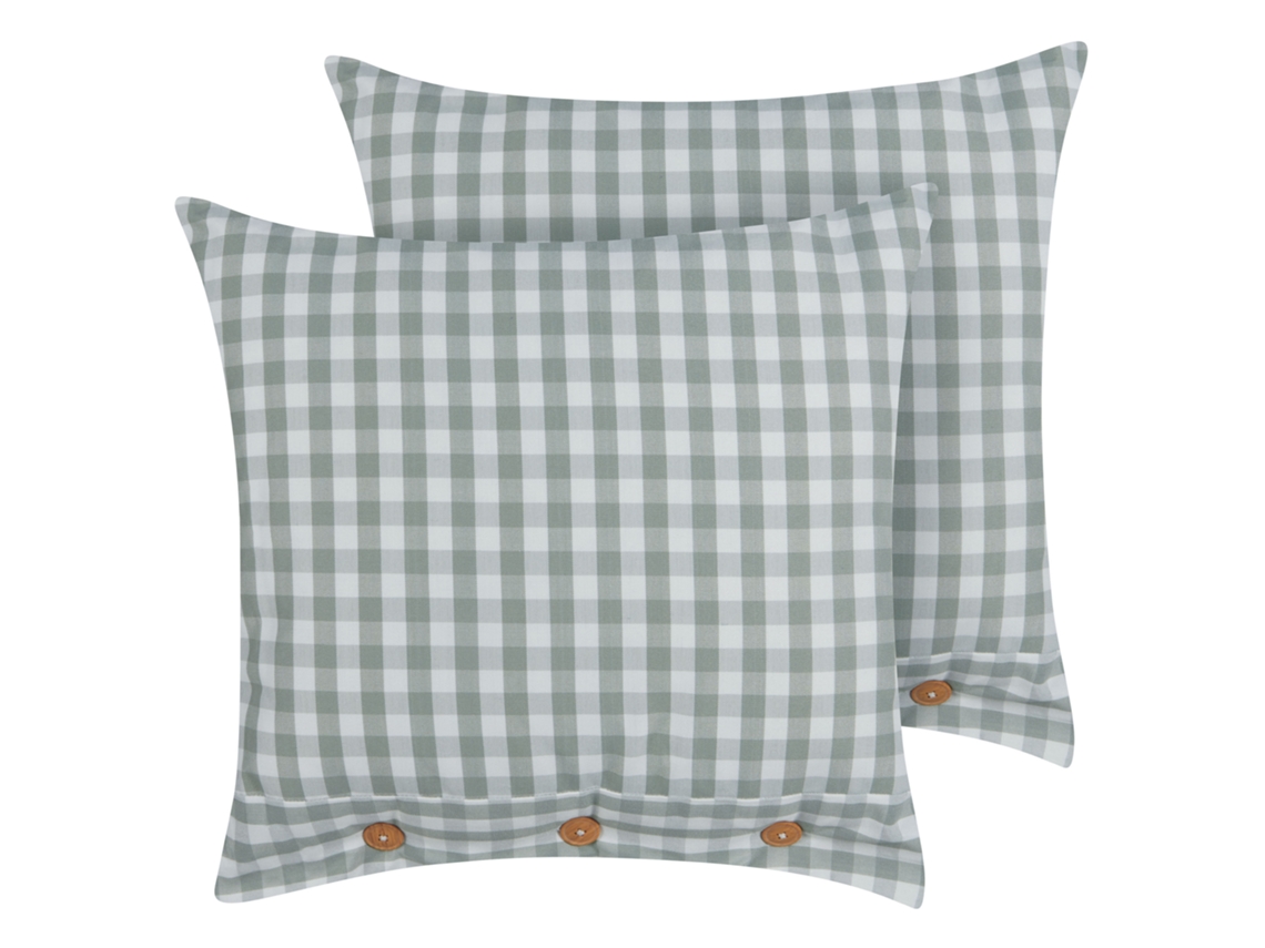 Cojines decorativos con botones BELIANI Talya de Poliéster Verde 45x45x12