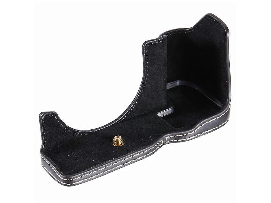 Estuche de piel sintética con ranura para batería y protección de medio cuerpo para cámara compatible con Canon EOS R8/RP
