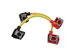 Conjunto De 2 Cabos De Bateria Automotiva Com Conectores Para Terminais Positivo E Negativo.
