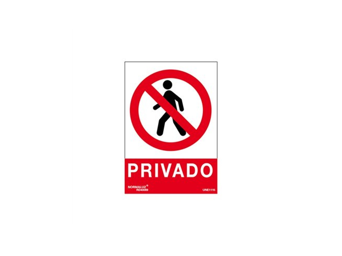 Señal De Adhesión. Blanco Privado 100x150mm Rd46669 Normaluz