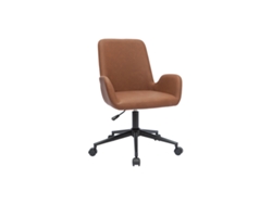 Silla de Escritorio de Poliuretano Marrón Y Metal Negro Alban MILIBOO