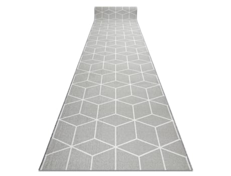 Alfombra de Pasillo con Refuerzo de Goma Cube Cubo, Gris 57 cm