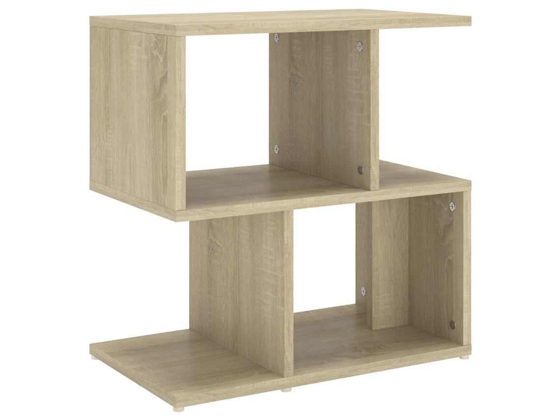 Mesita de noche con compartimentos de almacenamiento 50 x 30 x 51,5 cm Madera industrializada Color roble Dec033887