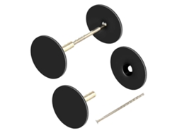 Tapa embellecedora para orificio de puerta, paquete de 2, de metal, con tornillo de relleno C-b15