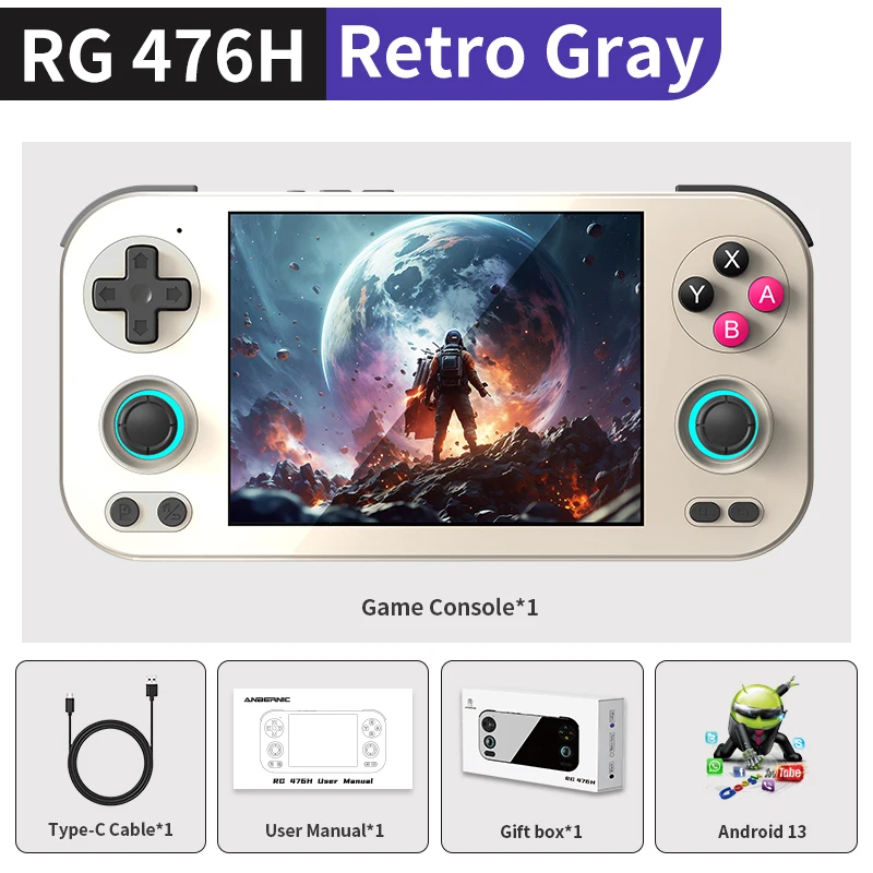 Consola De Juegos Rg 476h De 128 Gb (juegos 4k) gris rg 476h, 4,7" Hd, Wifi, Videojuegos