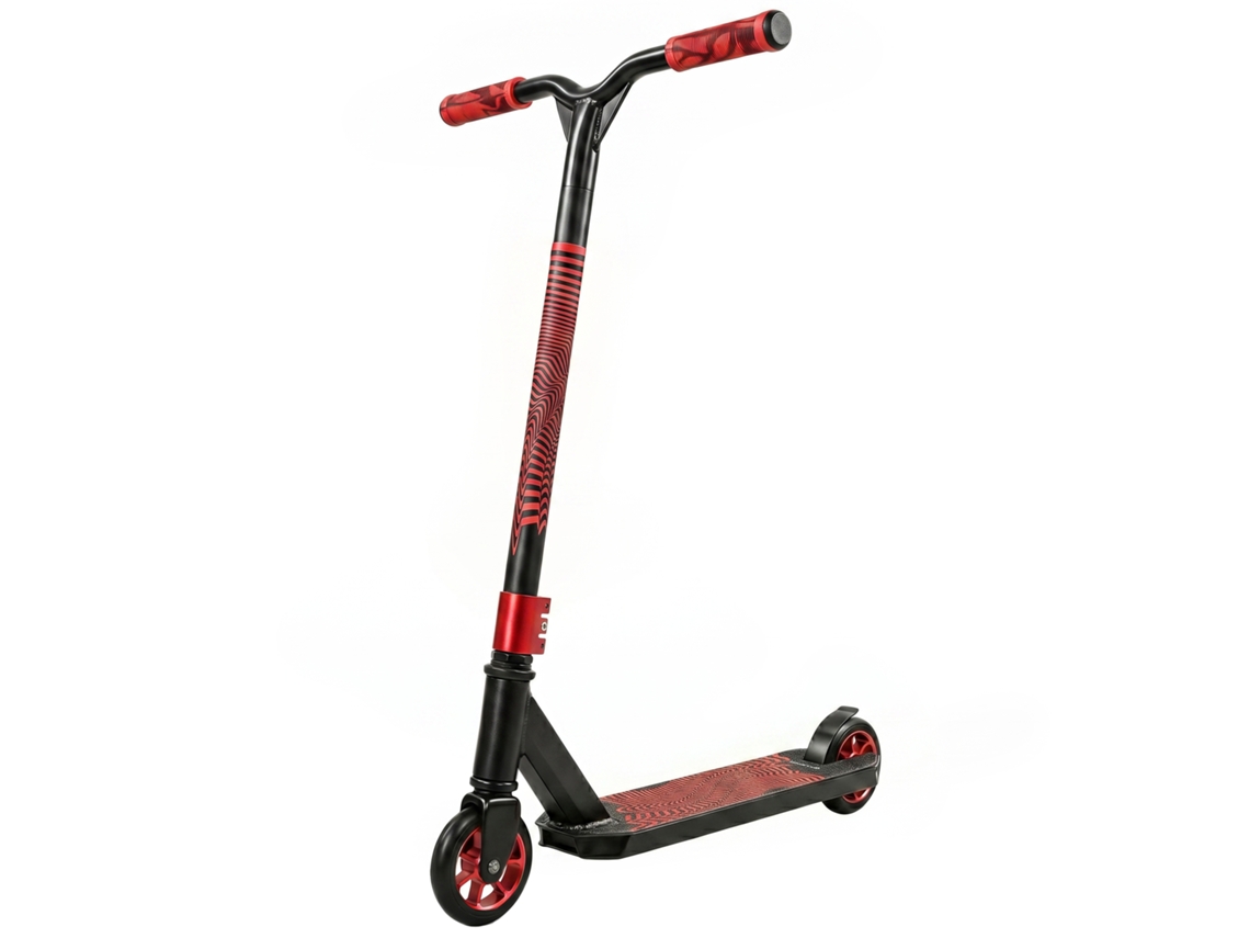 Patinete de Acrobacias para Manobras, Scooter Freestyle com Rolamentos Abec 9, Rodas de 120 Mm, Rotação de 360° para Skatepark, Vermelho
