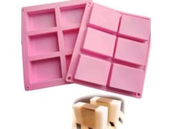 MEOIRUERY 2 Unidades Molde de Silicona 6 Cavidades para Jabón Moldes DIY Artesanía Barra de Jabón Chocolate Hielo