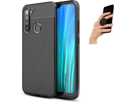 Carcasa y Popsocket Xiaomi Redmi Note 8 Rugged Leather Negro