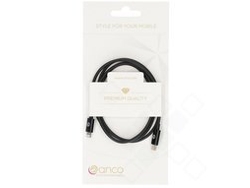 Cable Anco Usb-C Dados Carregamento Lightning Mfi Retail Negro