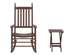 Maison Exclusive - Silla Mecedora Con Mesa Plegable Madera Maciza De Álamo Marrón