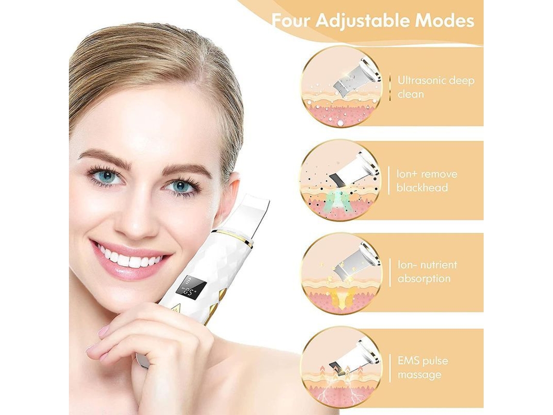 Espátula Exfoliante Facial, Removedor De Puntos Negros Con Pantalla Lcd, Limpiador De Poros, Herramienta De Lifting Facial Con Carga Usb, Multifuncional.