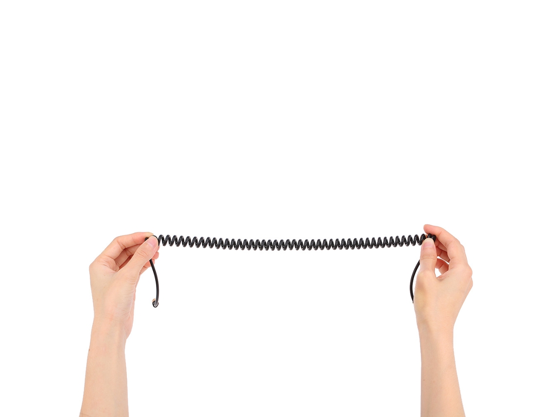 Cable De Extensión De Audio De 1,7 M Con Conector Aux Macho A Macho De 3,5 Mm, Elástico Con Resorte, Para Teléfonos Móviles Y Ordenadores.