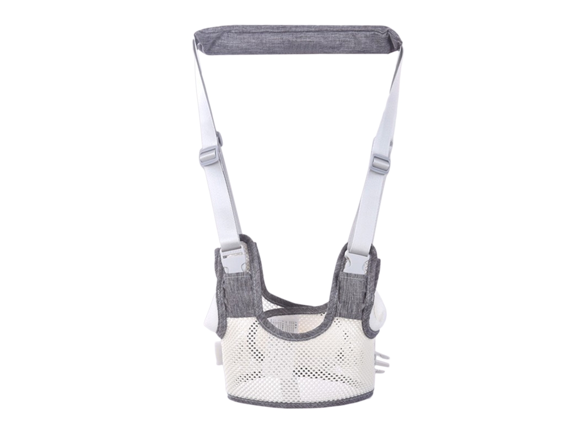 Cinturón De Ayuda Para Caminar Del Bebé - Transpirable, Ajustable, Seguro, Poliéster Gris Claro