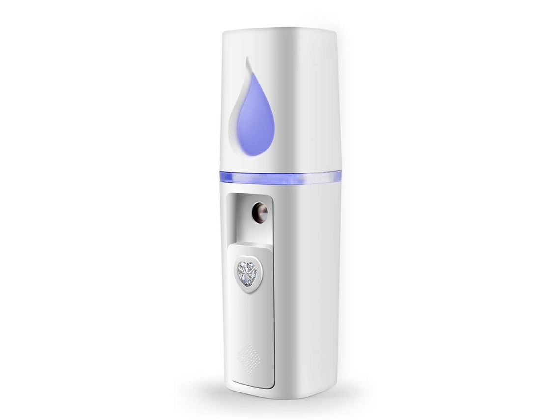 Vaporizador Facial Nano Blanco Portátil C/ Espejo 20ml Para Extensiones Pestañas