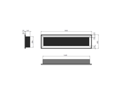 Chimenea empotrada de bioetanol Frame 1800 Simplefire con cristal Sololed negro