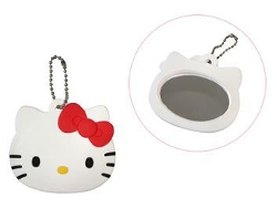 Espejo pequeño con cadena y cara de Hello Kitty