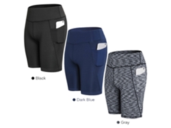 Braguitas Cortas De Yoga Para Mujer, Leggings Deportivos De Secado Rápido Con Bolsillo, Azul Oscuro Xxl