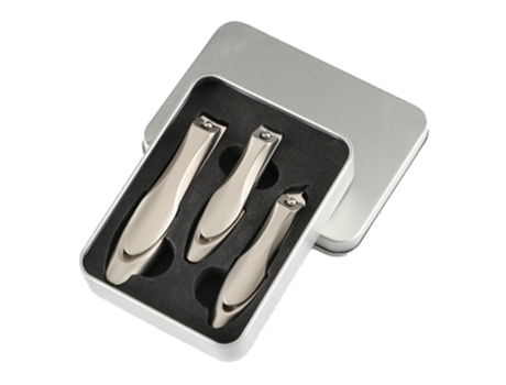 Herramientas De Manicura De Acero Inoxidable, Tijeras Para Uñas, Cortaúñas De Diseño Desmontable, Caja De Aluminio De Color Perla Con Tres Alicates...