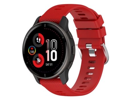 Correa de reloj inteligente para Garmin Venu 2Plus 20 mm Silicona con textura cruzada (Rojo)
