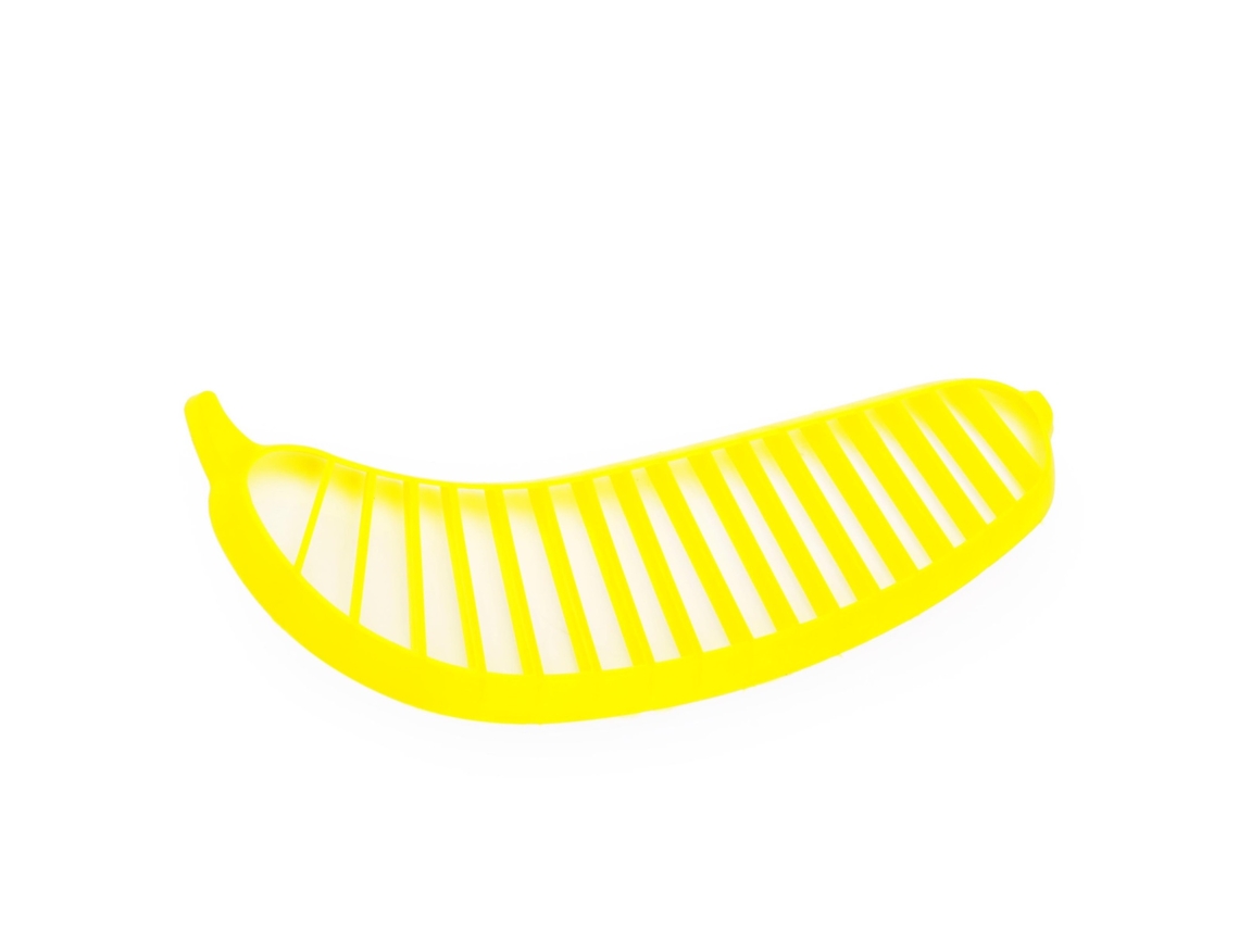 Cortador de plátanos rápido para cortes uniformes, ligero, pelador de frutas para ensaladas, hogar, tienda y viajes.