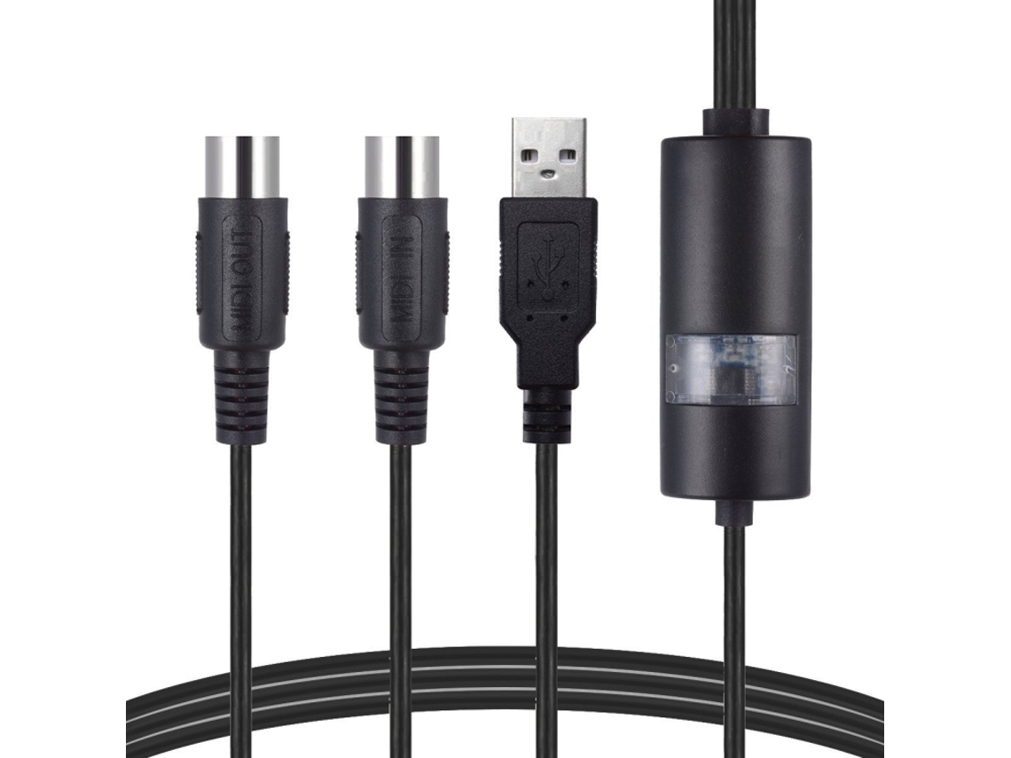 Cable MIDI USB Halinuia Wersi Um 18 de 2 m para piano eléctrico, batería electrónica y edición musical.