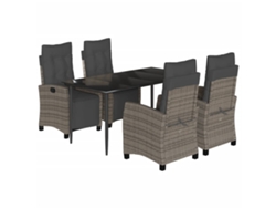 Maison Exclusive - Set Comedor De Jardín 5 Piezas Con Cojines Ratán Sintético Gris