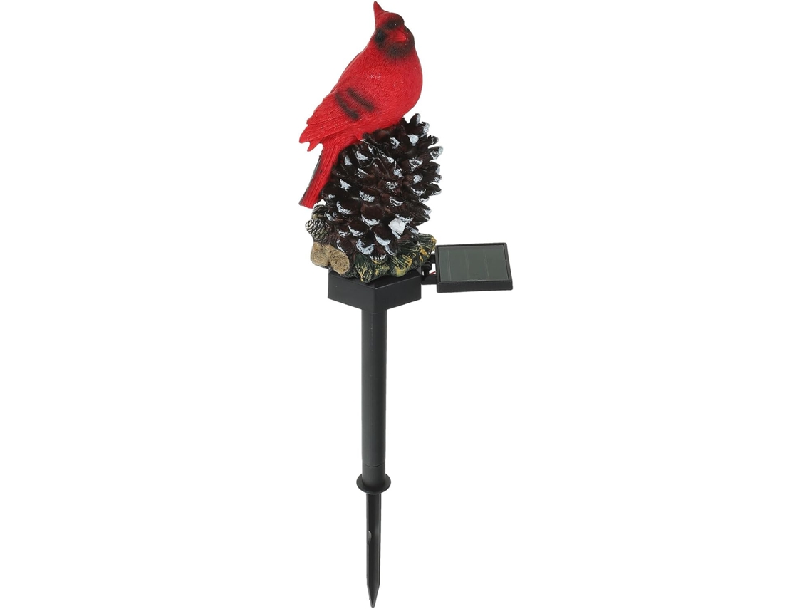 Lámpara solar LED decorativa para jardín con diseño de pájaro rojo, Gokoco - Lámpara solar para exteriores